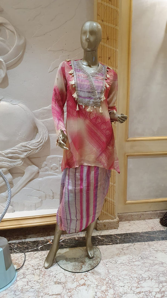 Printed Skirt Dhoti Set