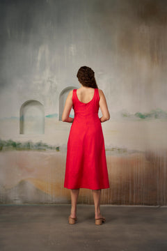 Radiant Raspberry Fit-and-Flare Dress