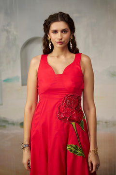Radiant Raspberry Fit-and-Flare Dress