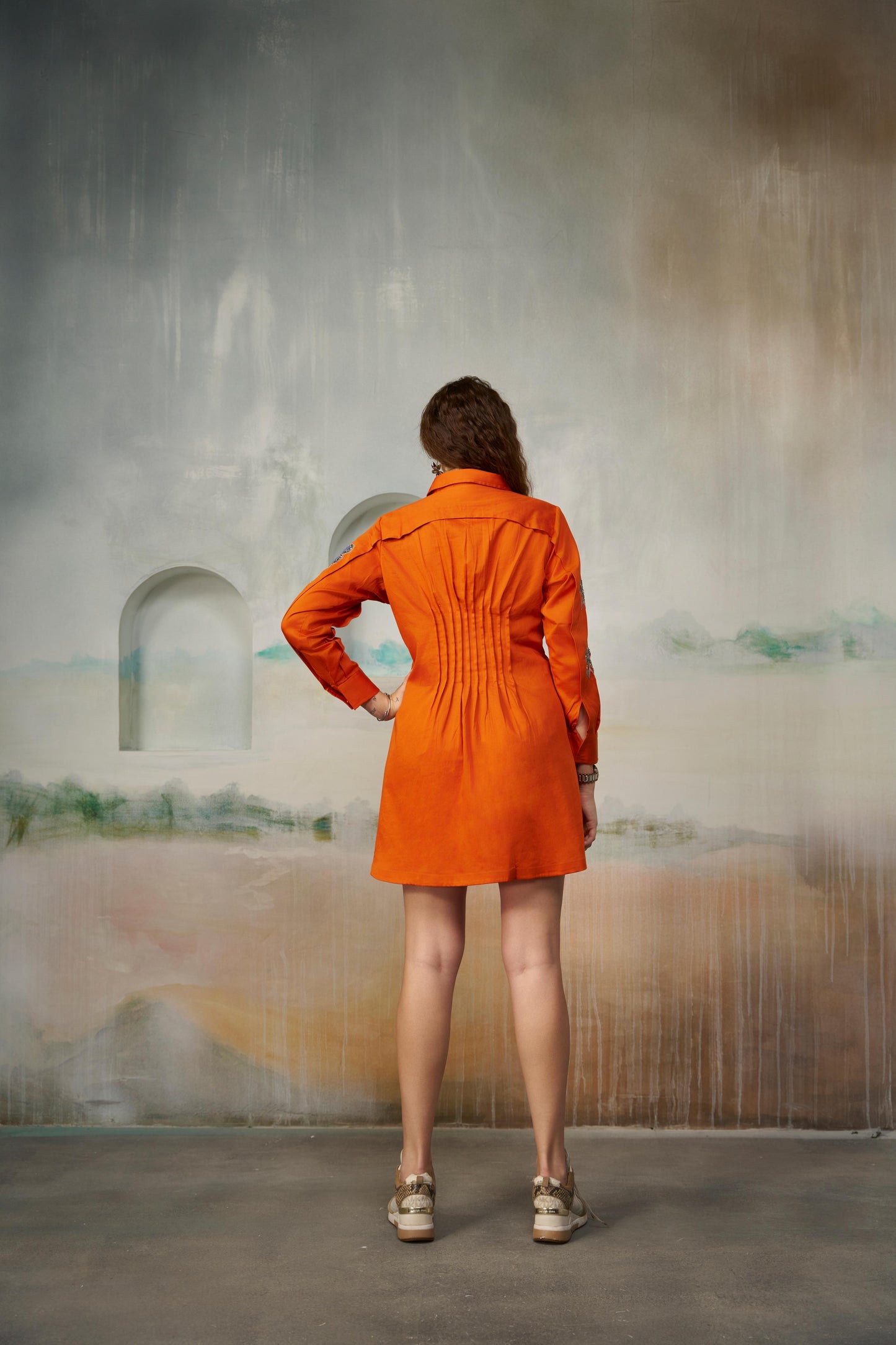 Vibrant Orange Tunic Dress