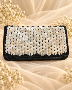 Pearl Black Beaded Clutch (Big)