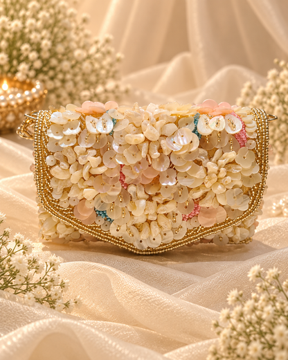 Pearl Beaded Bridal Clutch (Mini)