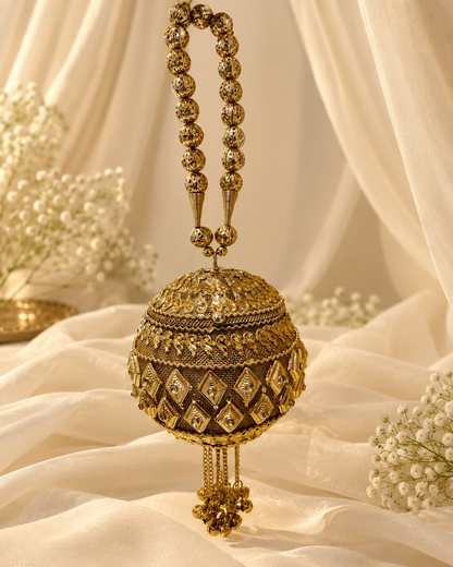 Regal Gold Bridal Potli Clutch (Mini)