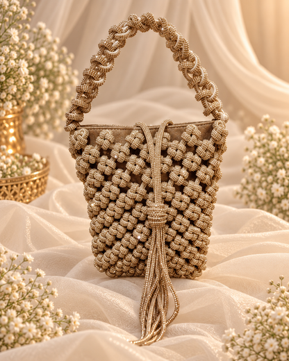 Golden Beaded Bridal Bag (Big)