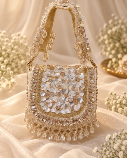 Ivory Sequin & Crystal Bridal Handbag