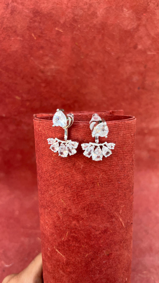 Teardrop Cluster Sliver Stud Earrings