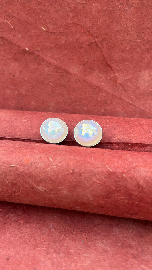 Oval Opal Stud Earrings
