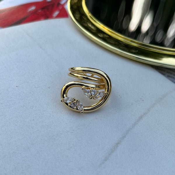 Modern Gold Loop Ring
