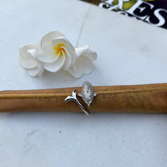Dazzling Dolphin Tail Ring