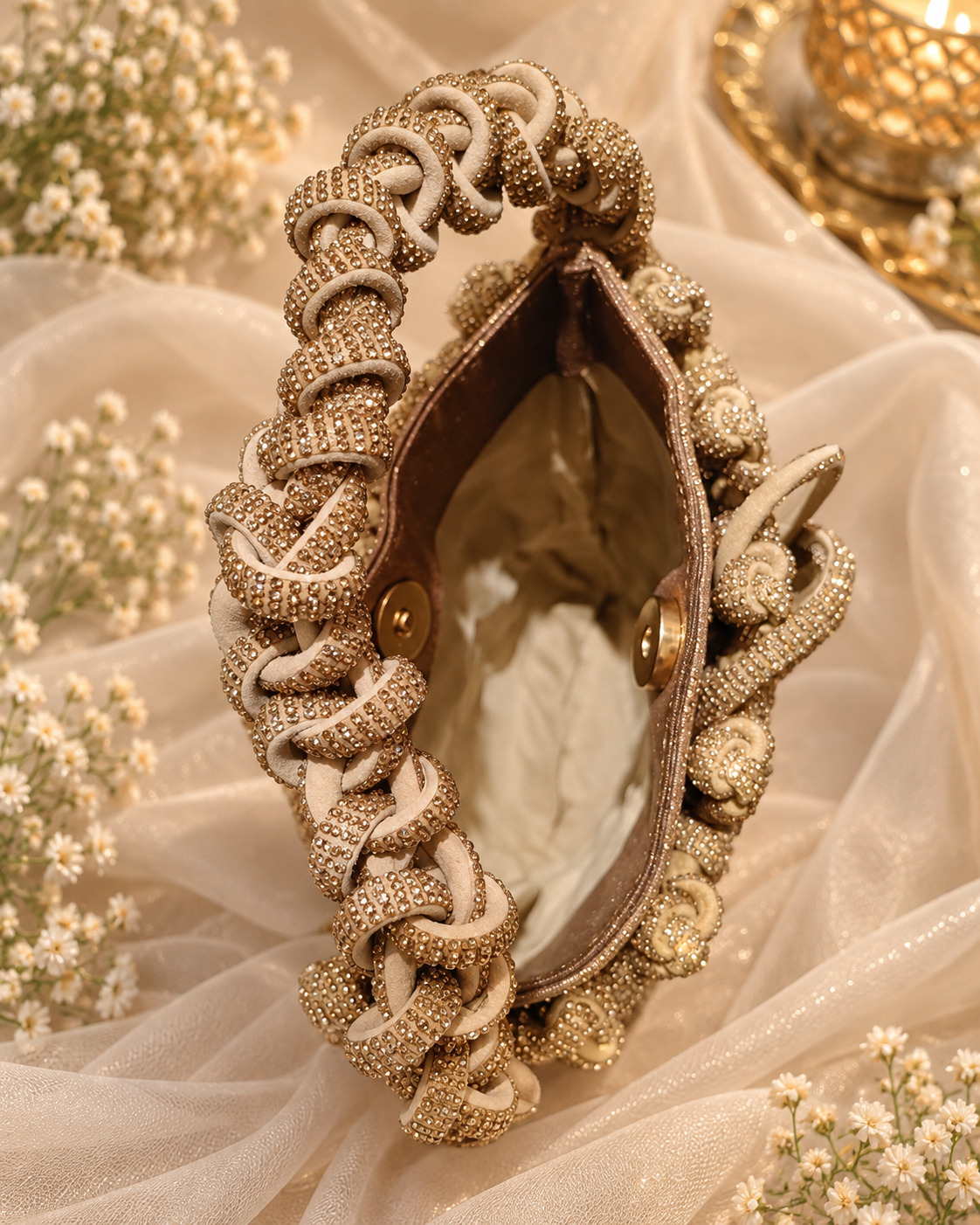 Golden Beaded Bridal Bag (Big)