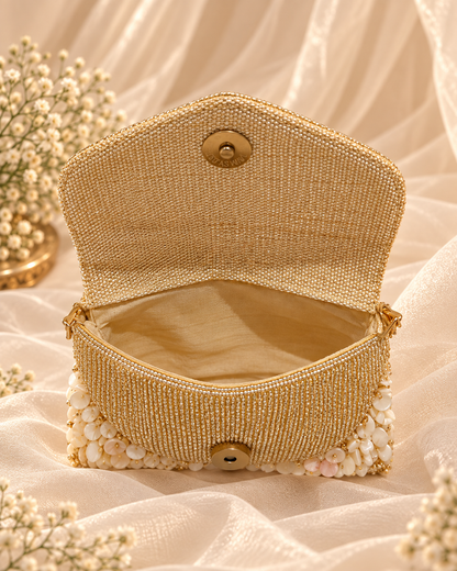 Pearl Beaded Bridal Clutch (Mini)