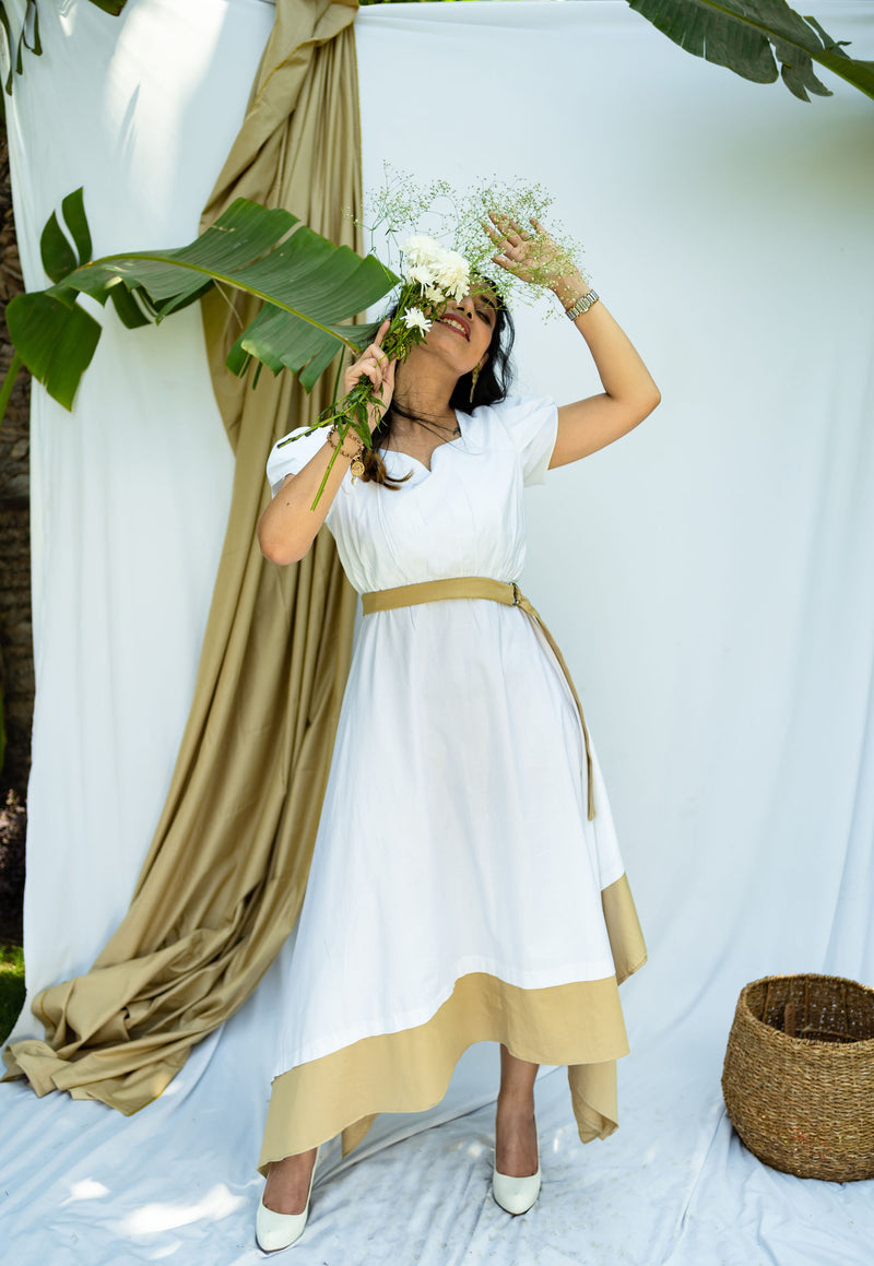 WHITE HIGH-LOW DRESS