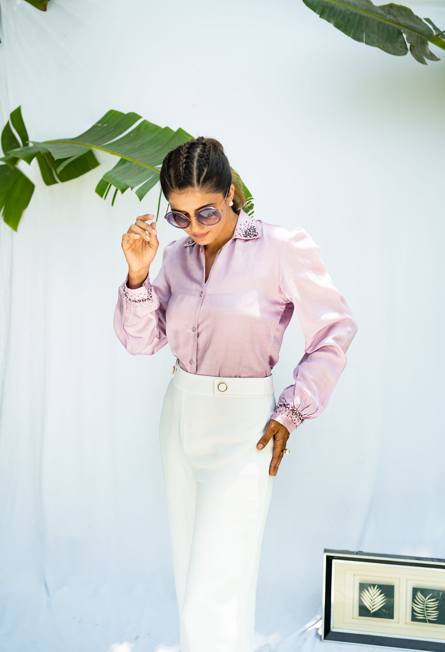 LILAC PEARL DETAILED SHIRT