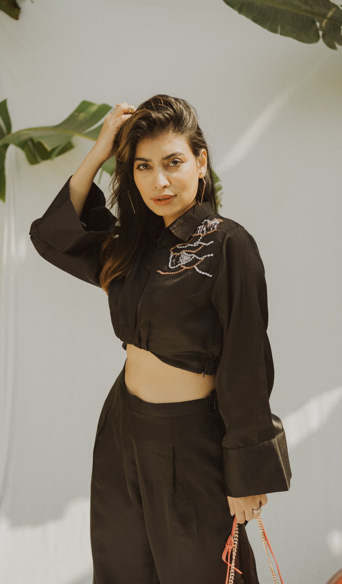 SATIN WAVY LINES CO-ORD SET