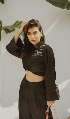SATIN WAVY LINES CO-ORD SET