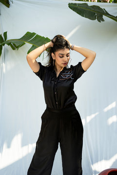 SATIN WAVY LINES CO-ORD SET