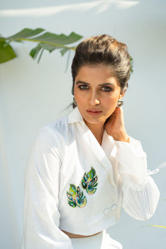 DUAL LEAF WHITE CO-ORD SET