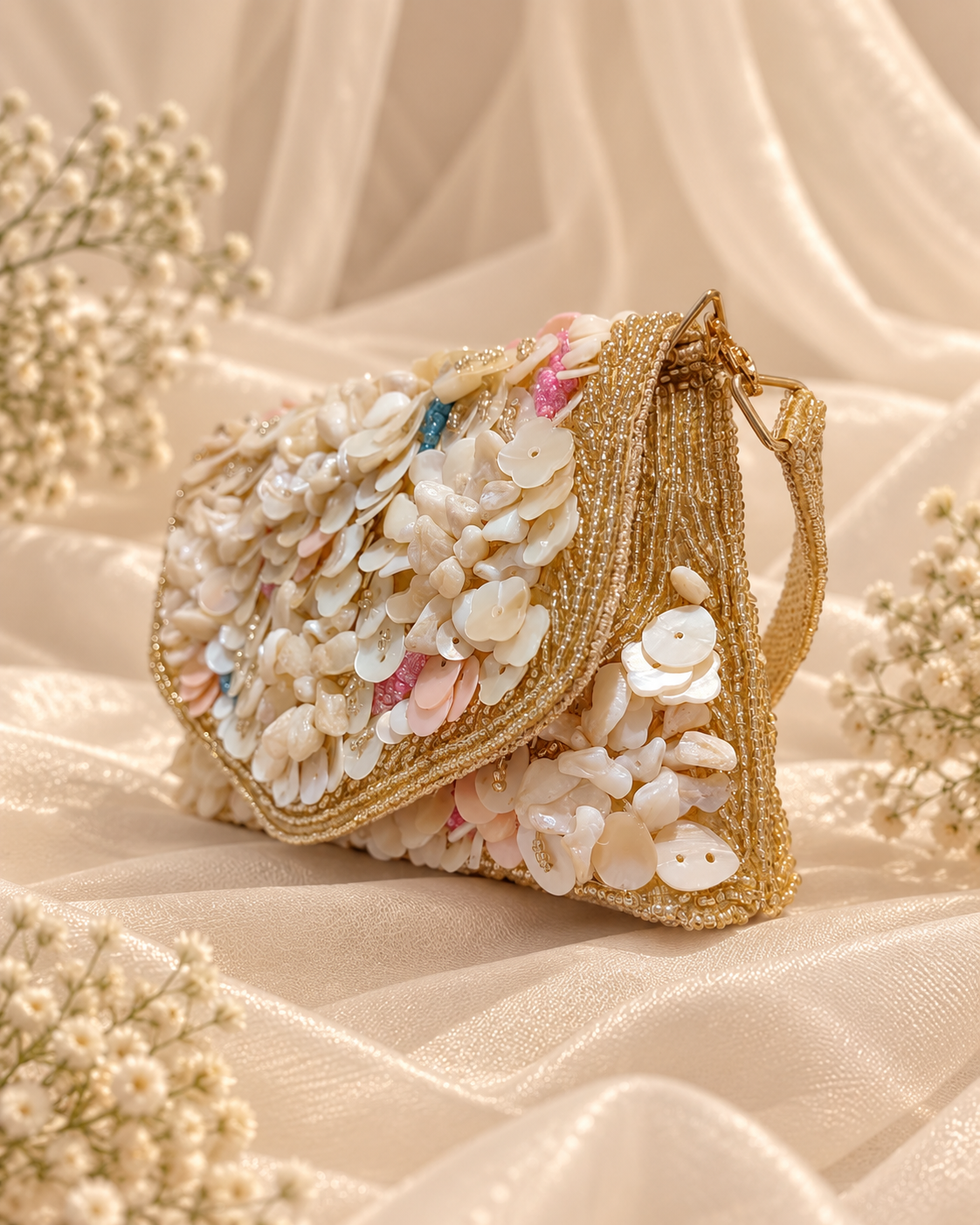 Pearl Beaded Bridal Clutch (Mini)