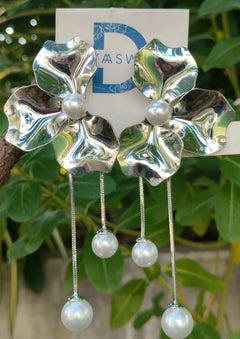 Pearl and Silver Dangles