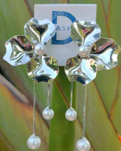 Pearl and Silver Dangles