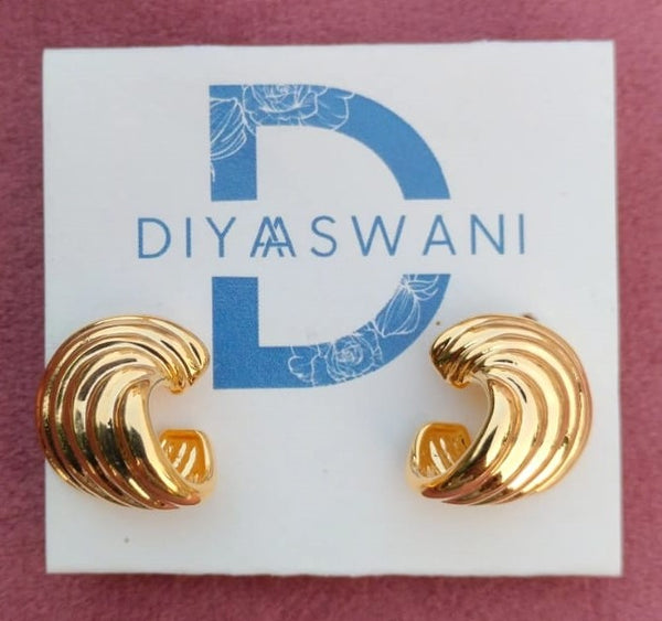 Golden Wave Huggie Earrings