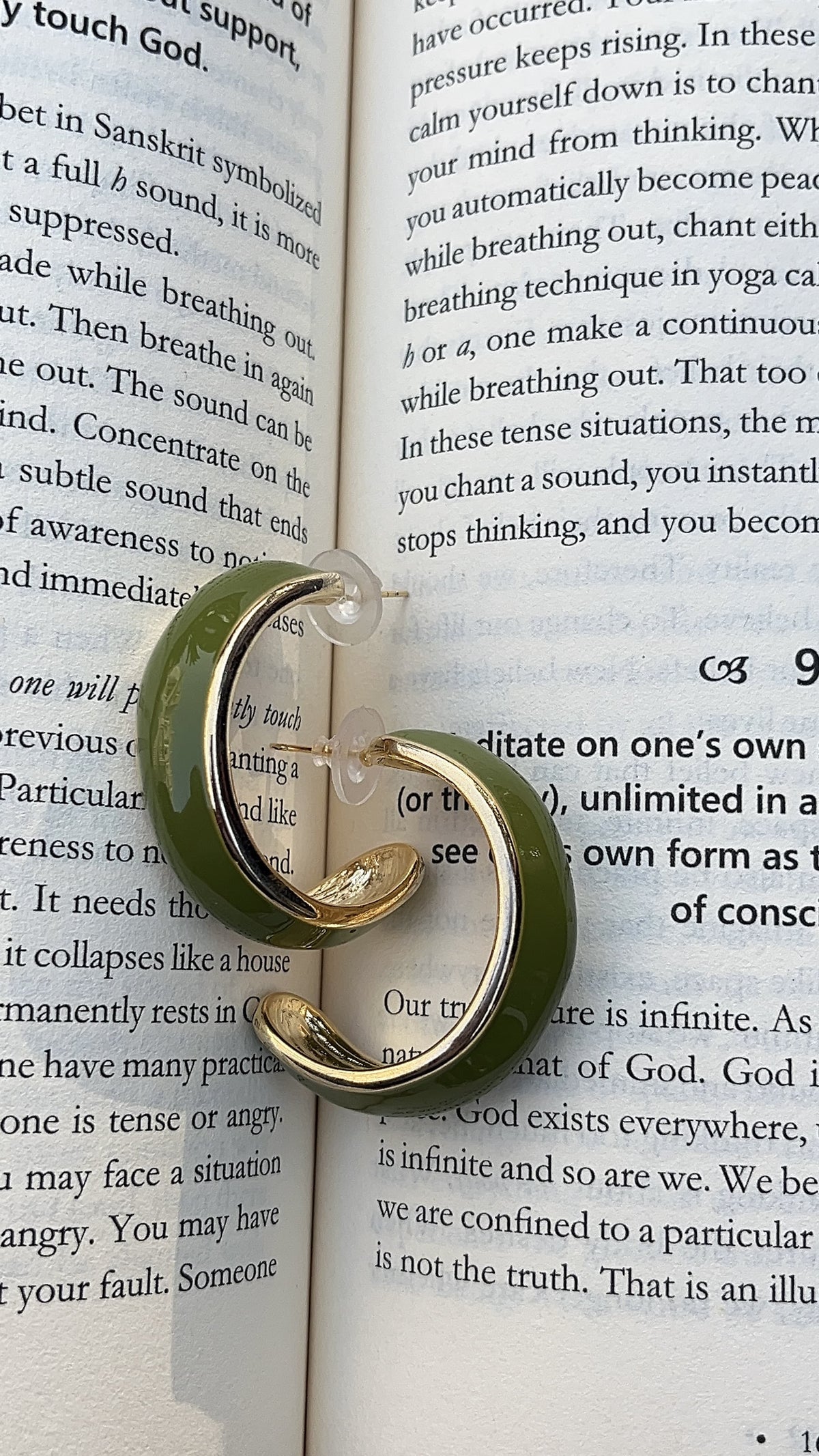 Modern Green Hoop Earrings