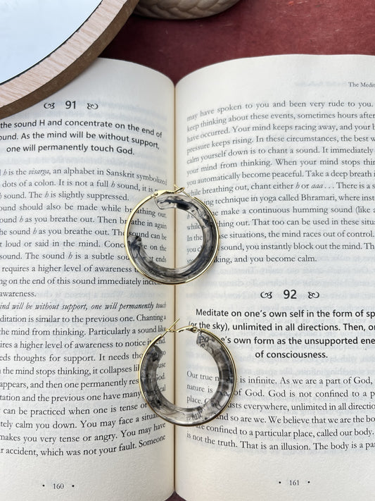 Marble Effect Hoop Earrings