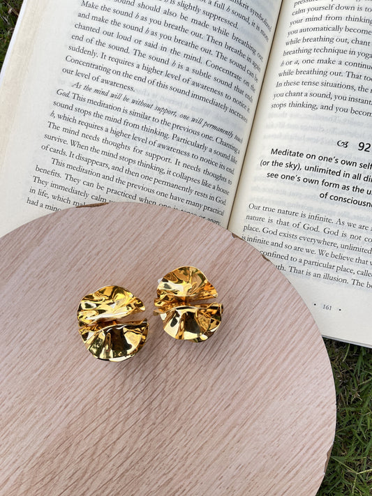 Oval Gold-Toned Earrings