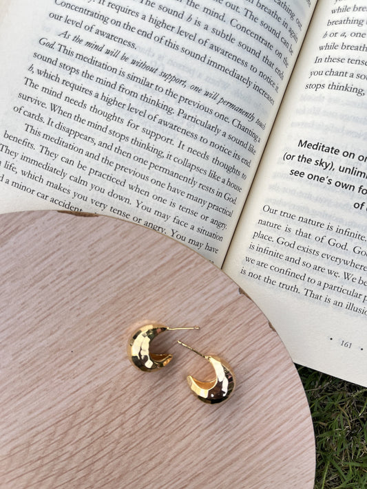 Golden Wave Huggie Earrings