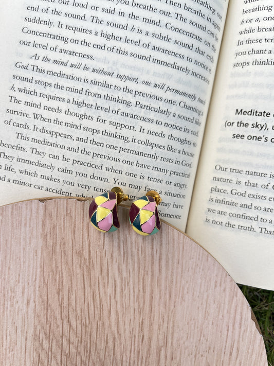 Colorful Geometric Stud Earrings