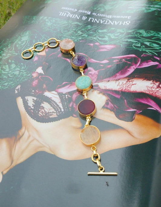 Raw Gemstone Chain Bracelet