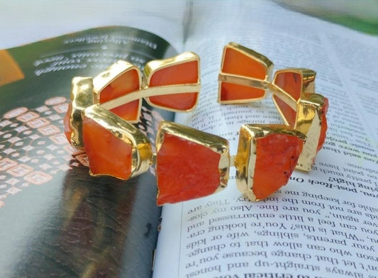 Sculptural Gemstone Cuff