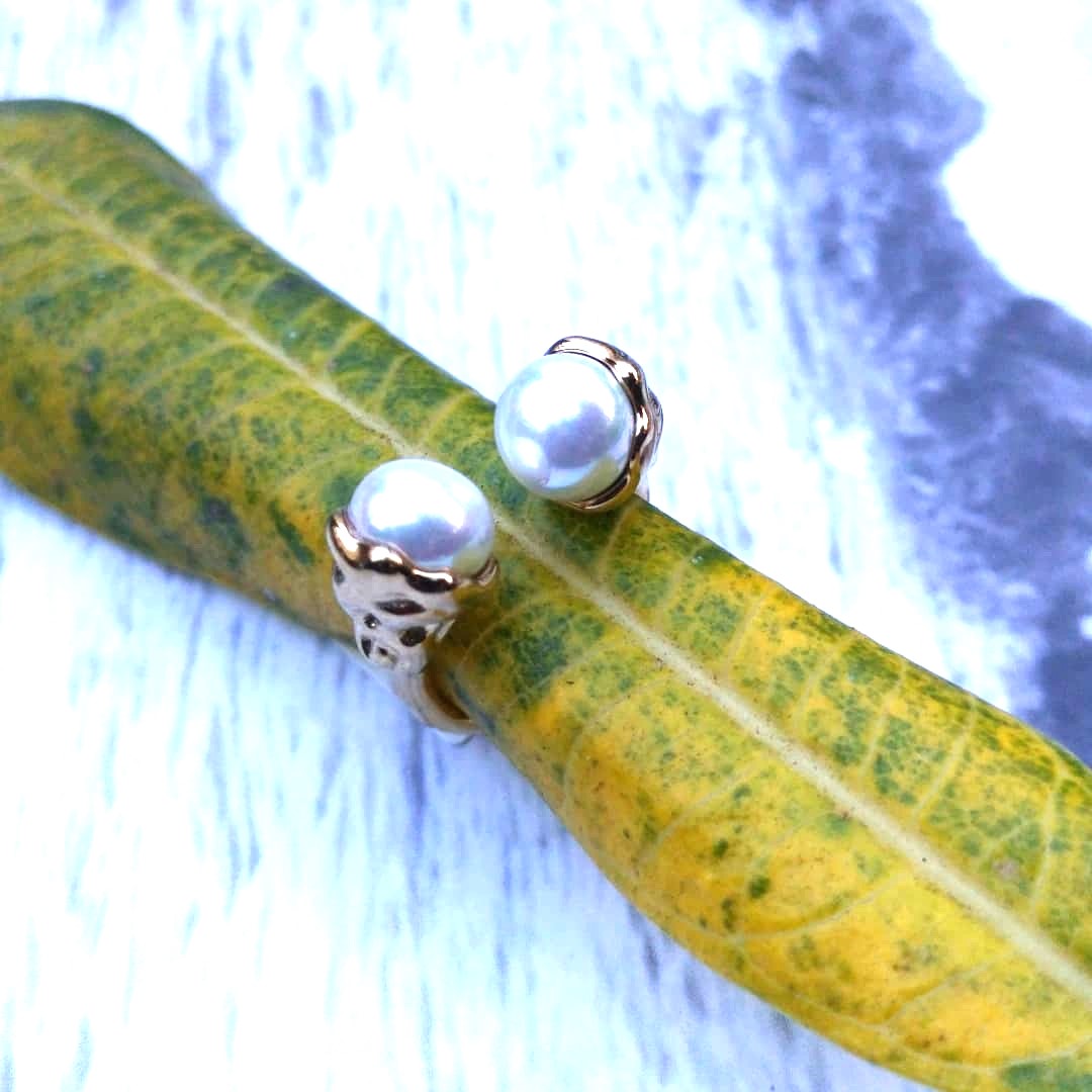 Dual Pearl Open Ring
