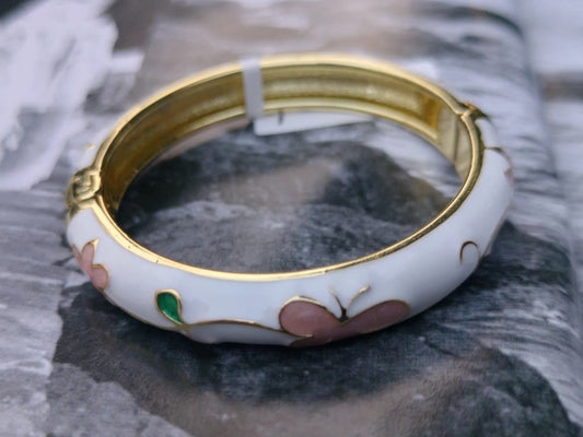 White & Pink Butterfly bangle