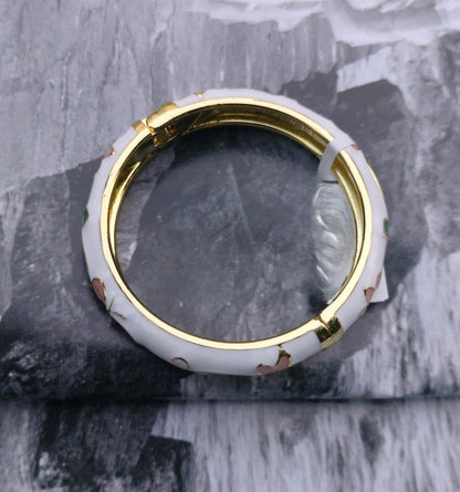 White & Pink Butterfly bangle