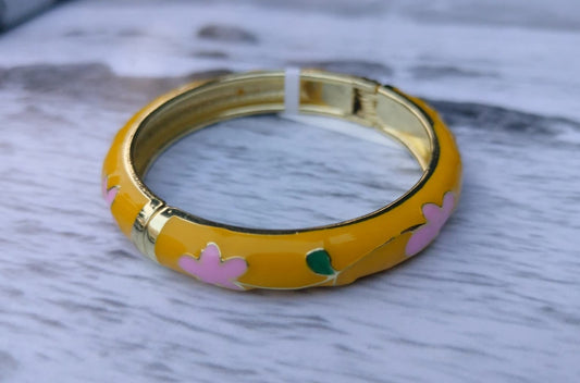 Golden Yellow Floral Bangle
