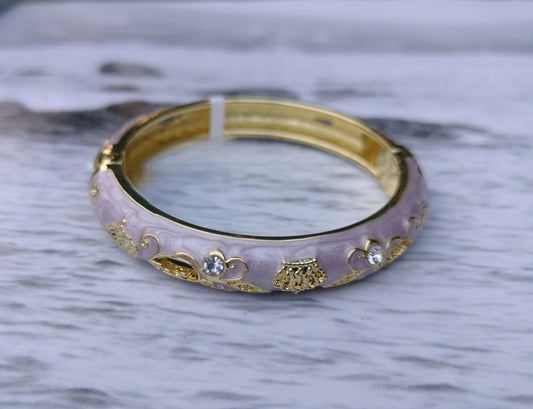 Gold & Lilac Leaf Bracelet