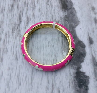 Gold & Pink Blossom bangle