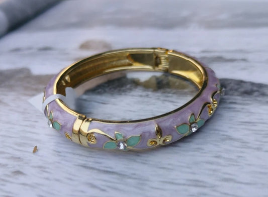Blush Enamel Filigree Bangle