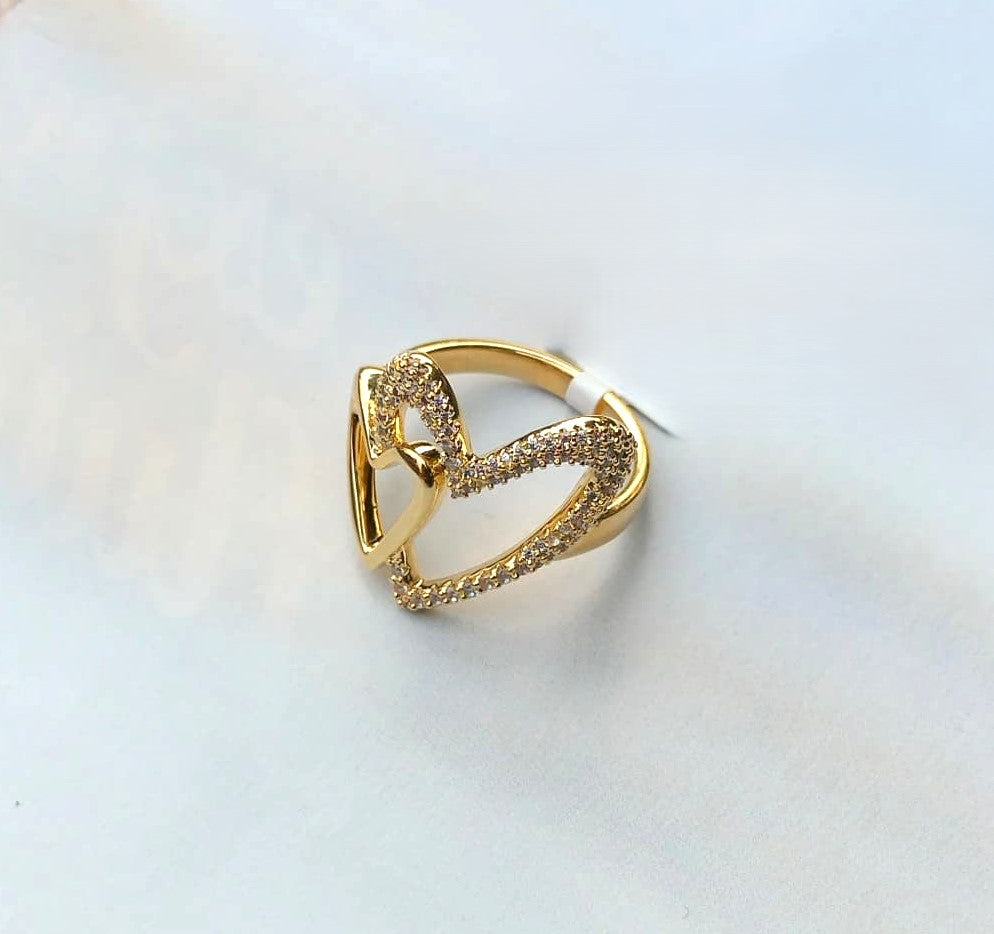 Double Heart Crystal Ring