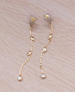Dangle Earrings with Leaf Accent