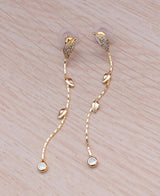 Dangle Earrings with Leaf Accent