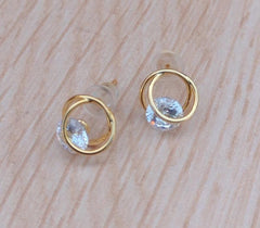 Halo Golden Stud Earrings