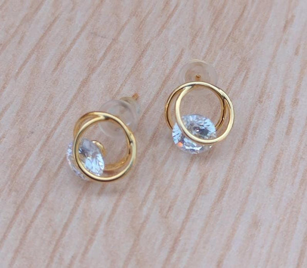 Halo Golden Stud Earrings