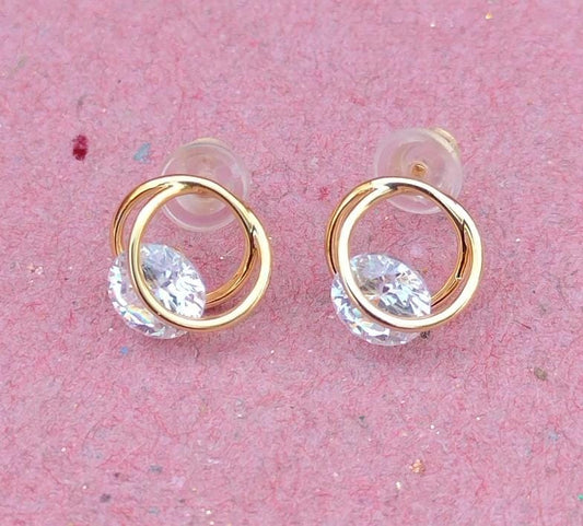 Halo Golden Stud Earrings