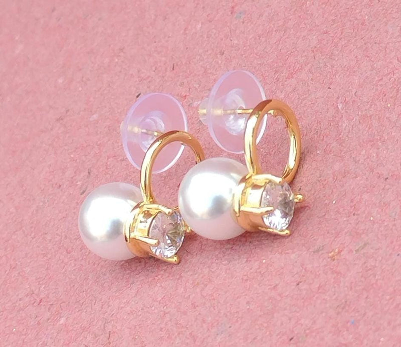 Pearl & Gem Halo Studs