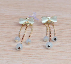 Bow & Pearl Drop Earrings