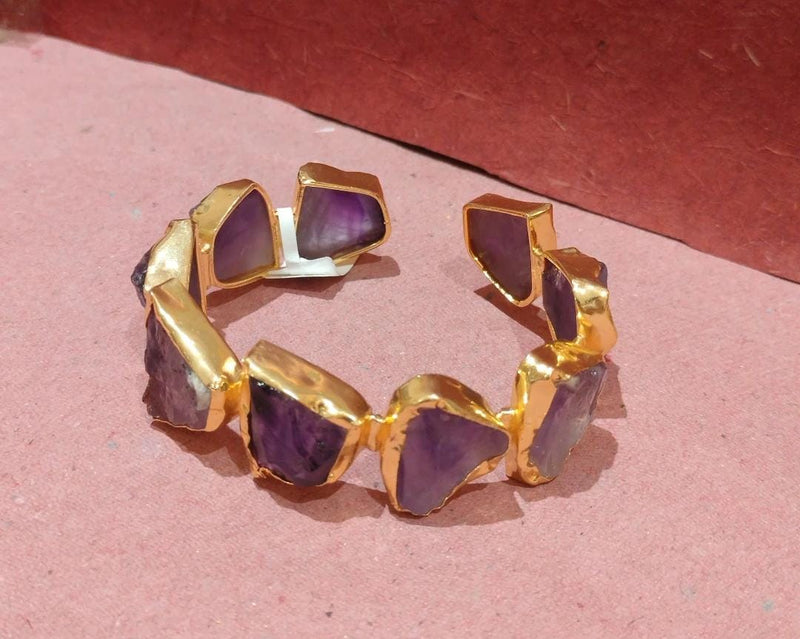 Golden Amethyst Cuff