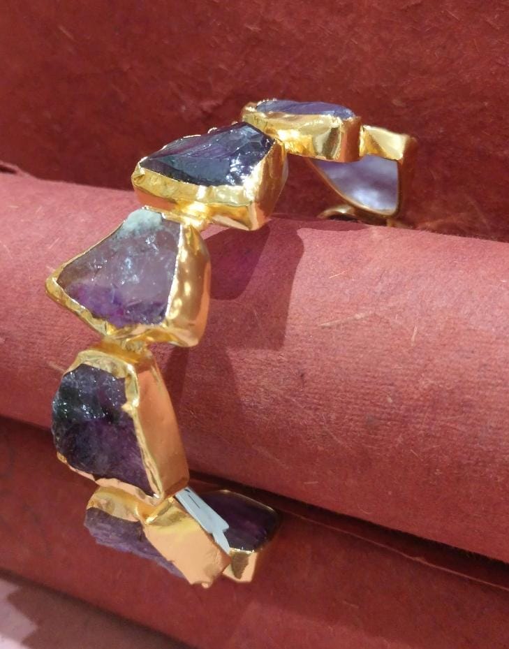 Golden Amethyst Cuff