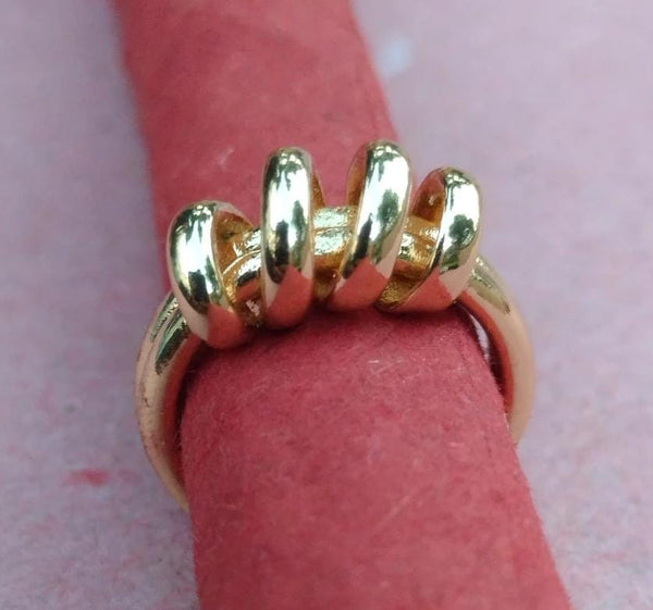 Textured Gold Coil Ring